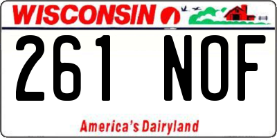 WI license plate 261NOF