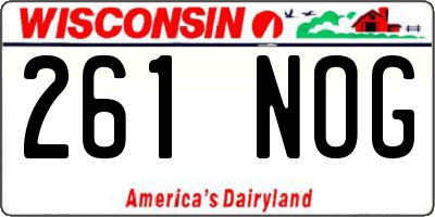 WI license plate 261NOG