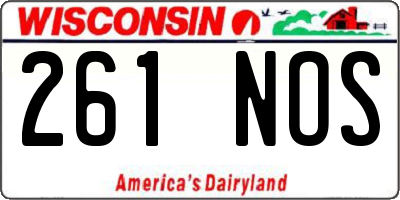 WI license plate 261NOS