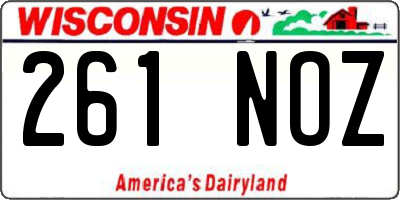 WI license plate 261NOZ