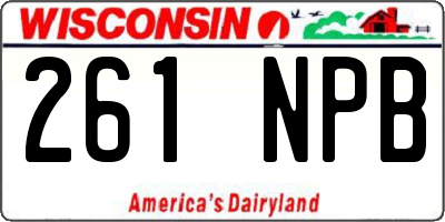 WI license plate 261NPB