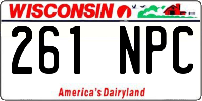 WI license plate 261NPC