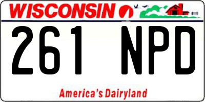 WI license plate 261NPD