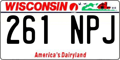 WI license plate 261NPJ