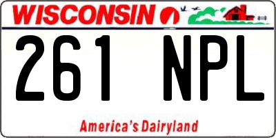 WI license plate 261NPL