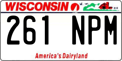 WI license plate 261NPM