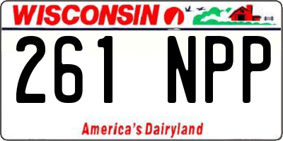 WI license plate 261NPP