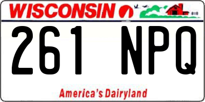 WI license plate 261NPQ