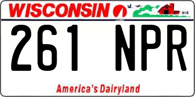 WI license plate 261NPR