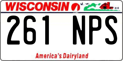 WI license plate 261NPS