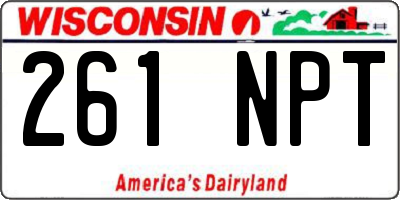 WI license plate 261NPT