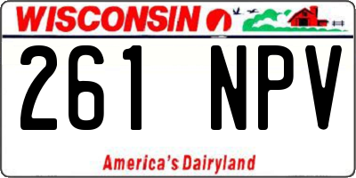 WI license plate 261NPV