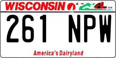WI license plate 261NPW