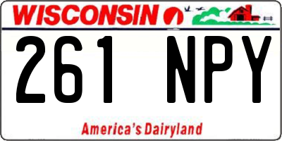 WI license plate 261NPY