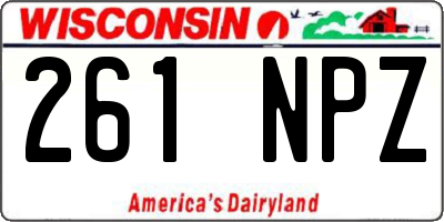 WI license plate 261NPZ