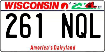WI license plate 261NQL