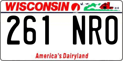 WI license plate 261NRO