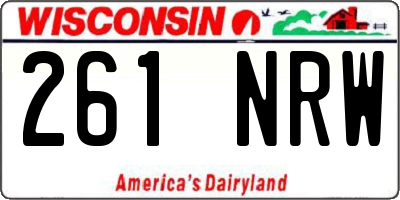 WI license plate 261NRW