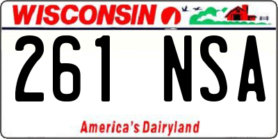 WI license plate 261NSA