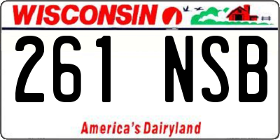 WI license plate 261NSB