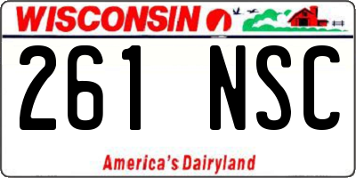 WI license plate 261NSC