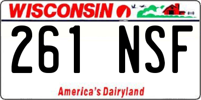 WI license plate 261NSF