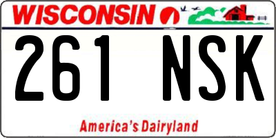 WI license plate 261NSK