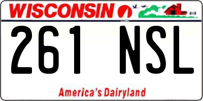 WI license plate 261NSL