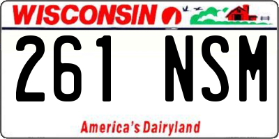 WI license plate 261NSM