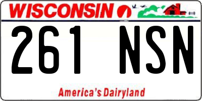 WI license plate 261NSN