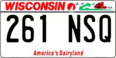 WI license plate 261NSQ