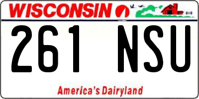 WI license plate 261NSU