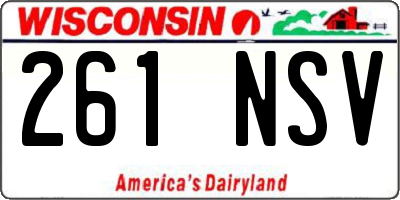 WI license plate 261NSV