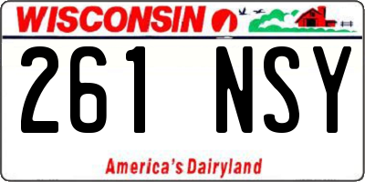 WI license plate 261NSY