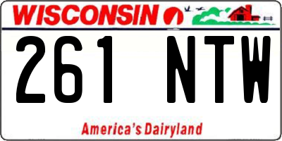 WI license plate 261NTW