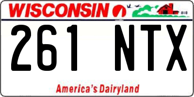 WI license plate 261NTX