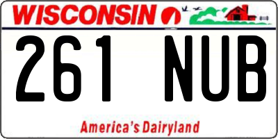 WI license plate 261NUB