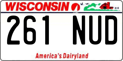 WI license plate 261NUD