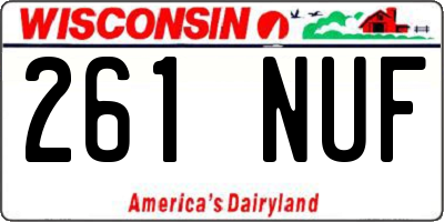 WI license plate 261NUF