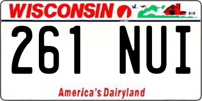 WI license plate 261NUI