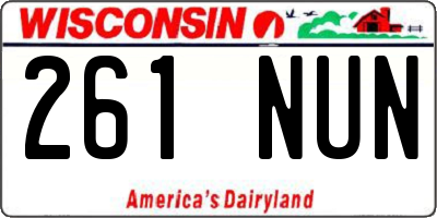 WI license plate 261NUN