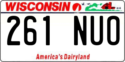 WI license plate 261NUO