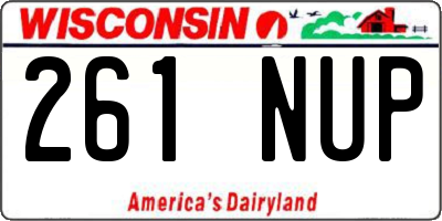 WI license plate 261NUP