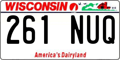 WI license plate 261NUQ