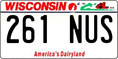 WI license plate 261NUS