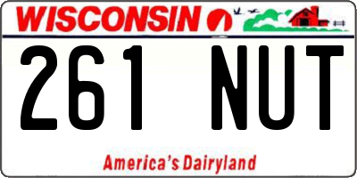 WI license plate 261NUT