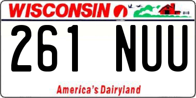 WI license plate 261NUU