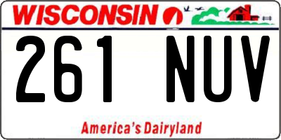 WI license plate 261NUV