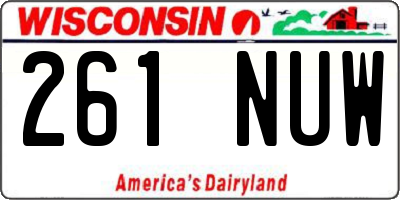 WI license plate 261NUW