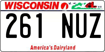 WI license plate 261NUZ